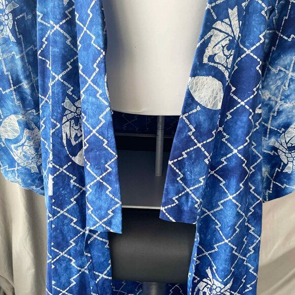Vintage Daruma Doll Print Kimono: Retro Japanese Cotton Robe - Picture 6 of 7